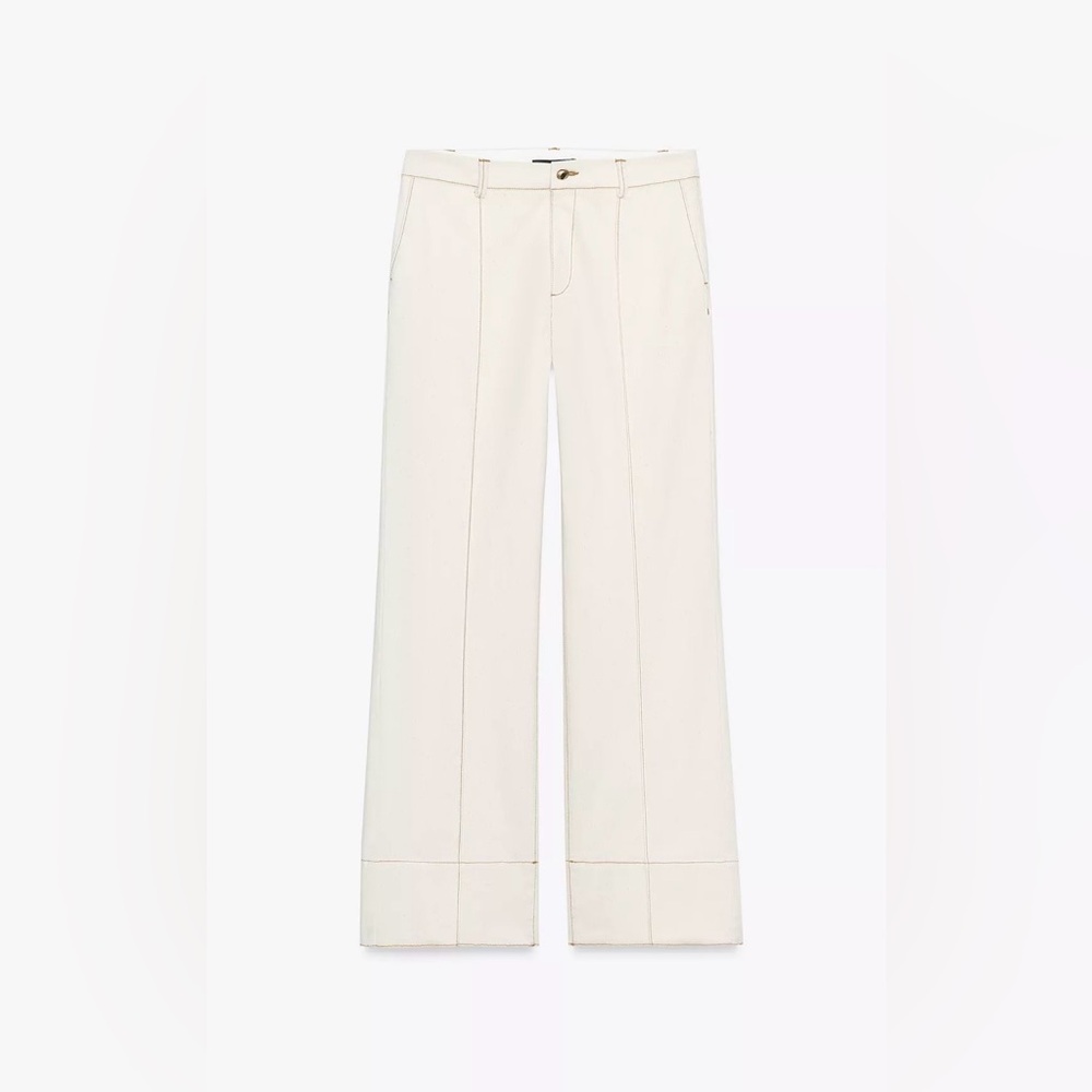 ZARA STITCHED BOOTCUT PANTS
Color: ECRU